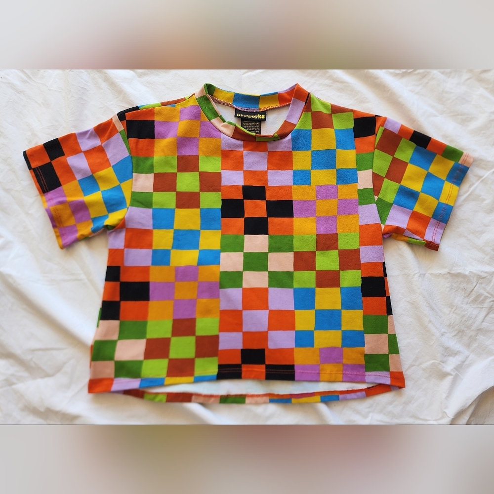 NOOWORKS - Carnival Mock Neck Multicolour Crop Top